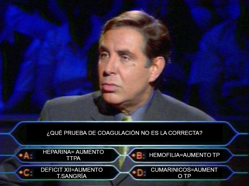 ¿QUÉ PRUEBA DE COAGULACIÓN NO ES LA CORRECTA