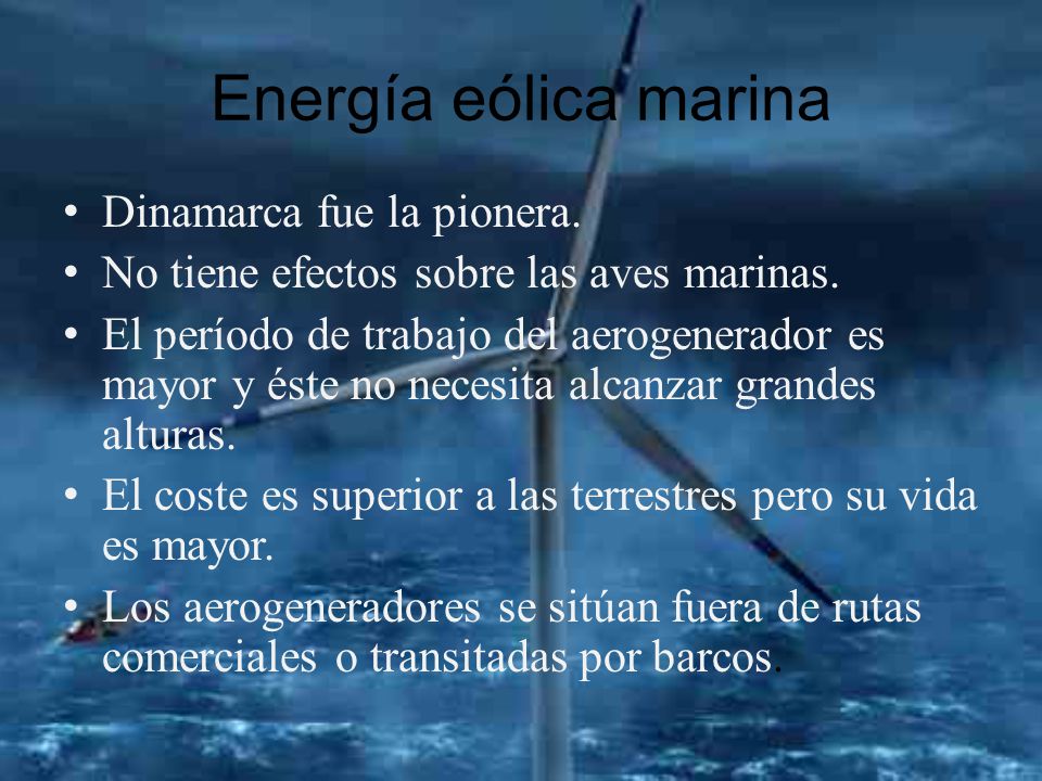 Energía eólica marina Dinamarca fue la pionera.