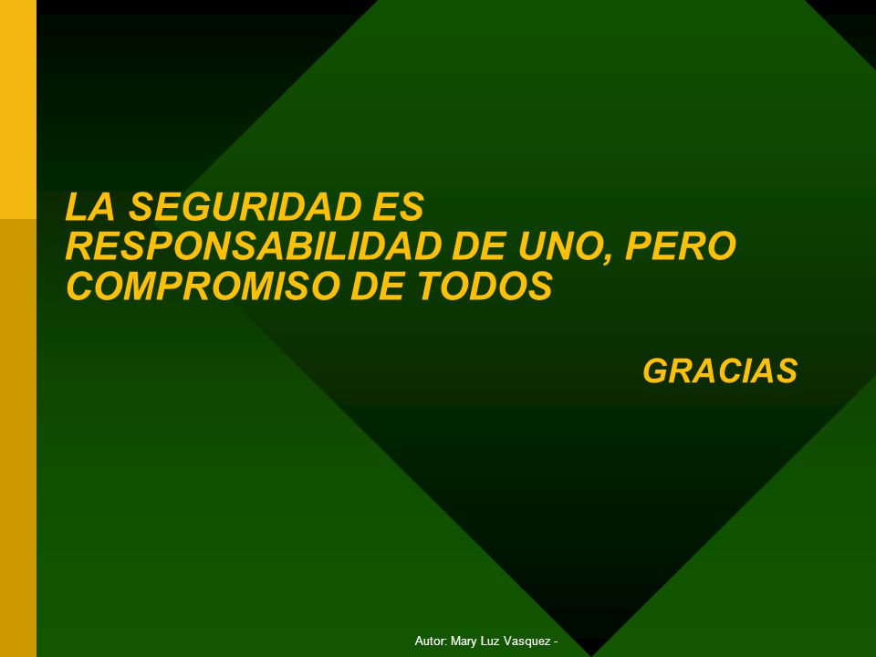 LA SEGURIDAD ES RESPONSABILIDAD DE UNO, PERO COMPROMISO DE TODOS