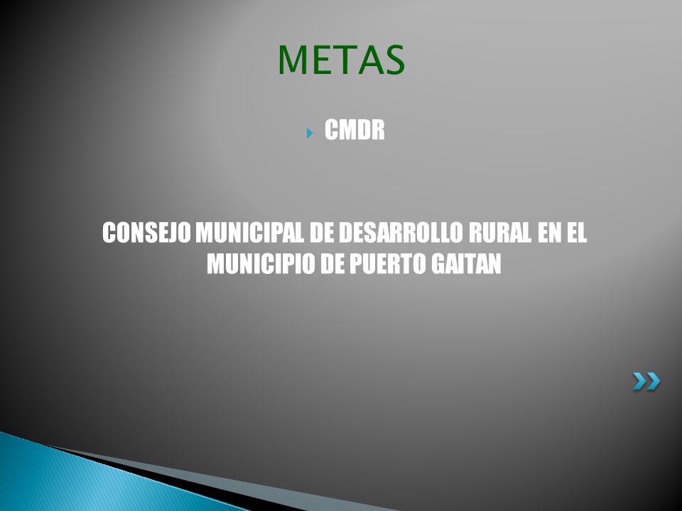 CONSEJO MUNICIPAL DE DESARROLLO RURAL EN EL MUNICIPIO DE PUERTO GAITAN