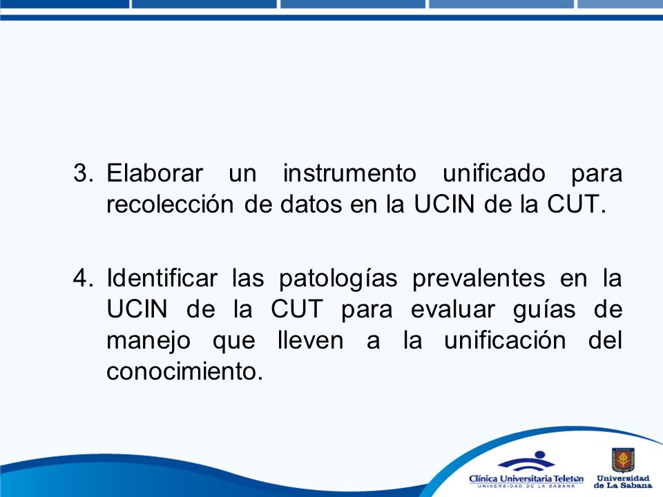 Elaborar un instrumento unificado para recolección de datos en la UCIN de la CUT.