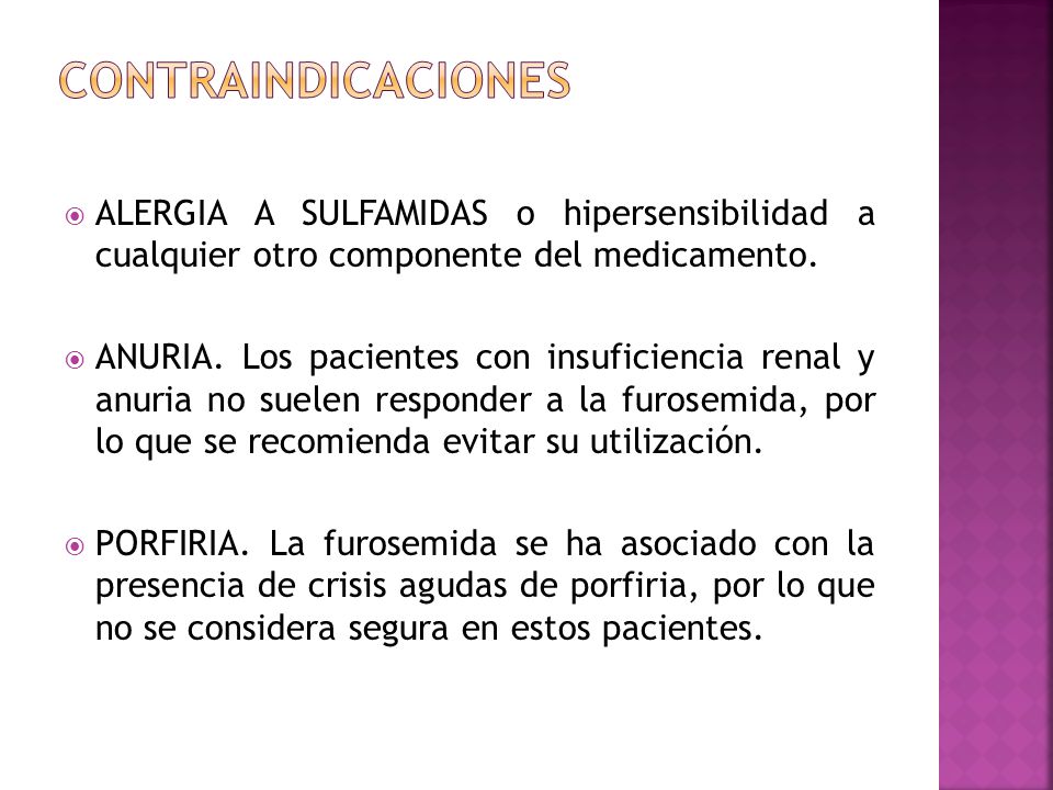 contraindicaciones ALERGIA A SULFAMIDAS o hipersensibilidad a cualquier otro componente del medicamento.