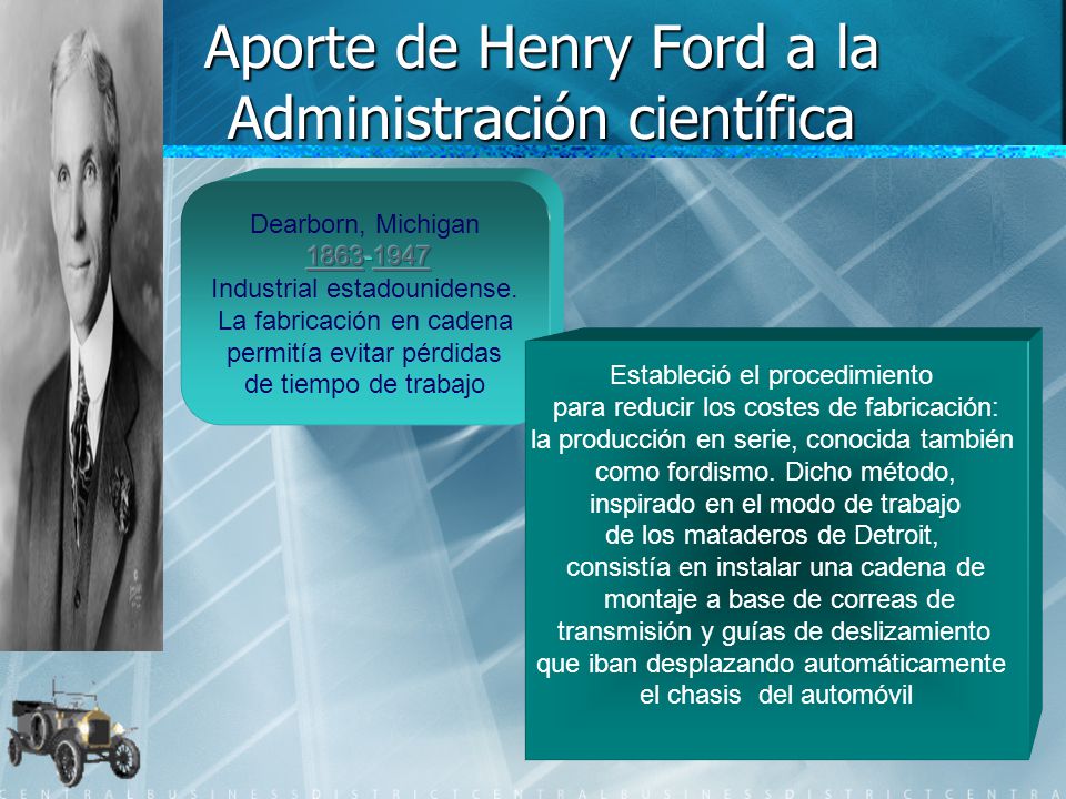 Aporte de Henry Ford a la Administración científica