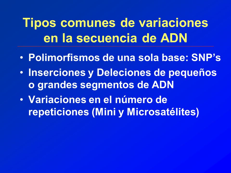Tipos comunes de variaciones en la secuencia de ADN