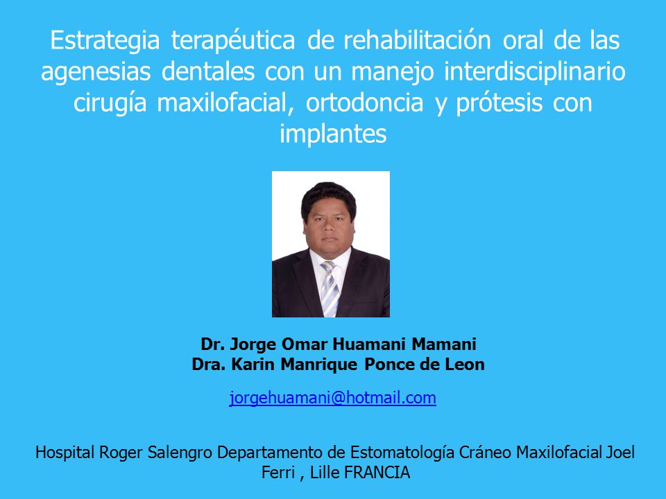 Dr. Jorge Omar Huamani Mamani Dra. Karin Manrique Ponce de Leon