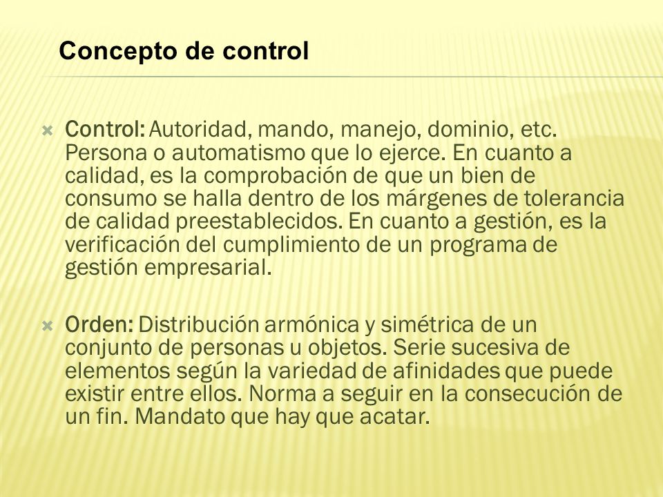 Concepto de control