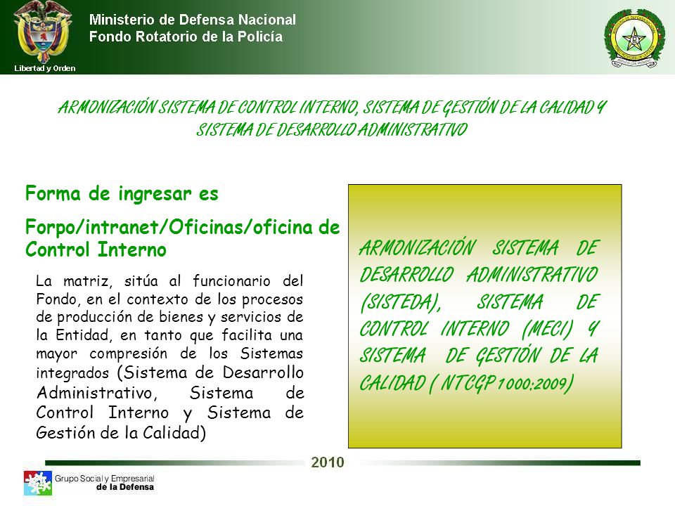 ARMONIZACIÓN SISTEMA DE CONTROL INTERNO, SISTEMA DE GESTIÓN DE LA CALIDAD Y SISTEMA DE DESARROLLO ADMINISTRATIVO