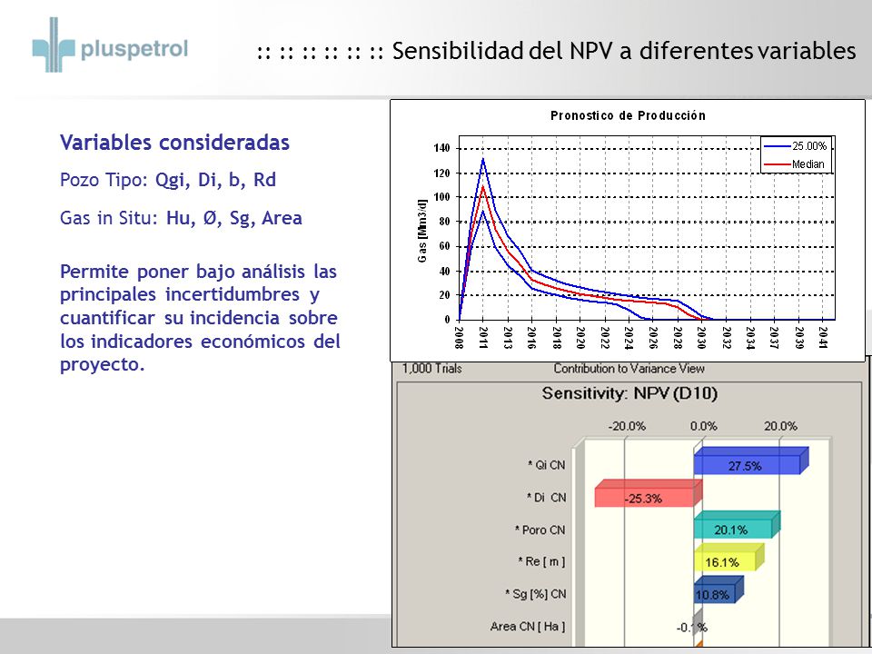 :: :: :: :: :: :: Sensibilidad del NPV a diferentes variables