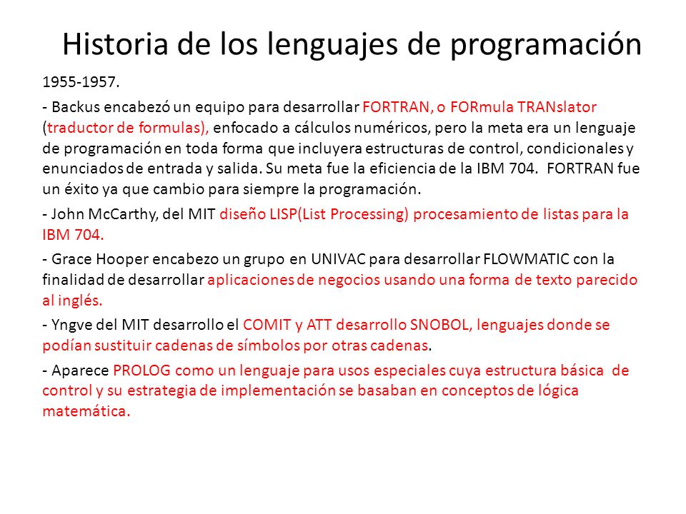 Historia de los lenguajes de programación