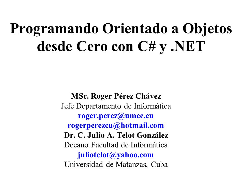 Programando Orientado a Objetos desde Cero con C# y .NET