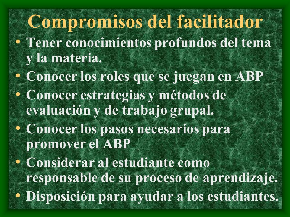 Compromisos del facilitador