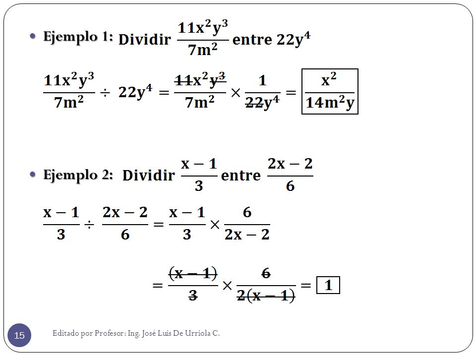 Ejemplo 1: Ejemplo 2: Editado por Profesor: Ing. José Luis De Urriola C.