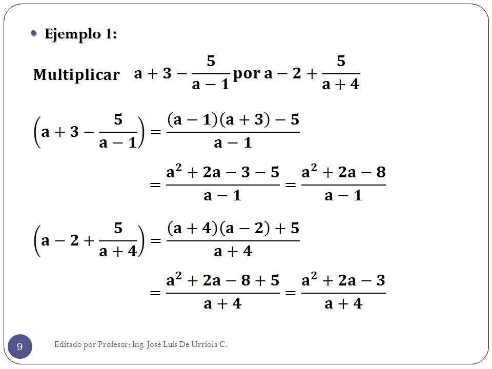 Ejemplo 1: Editado por Profesor: Ing. José Luis De Urriola C.