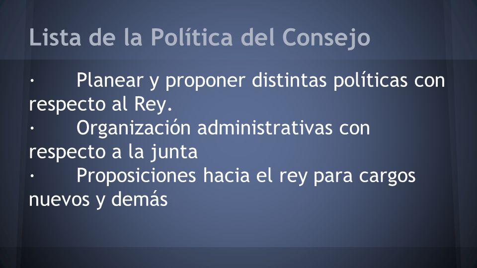 Lista de la Política del Consejo