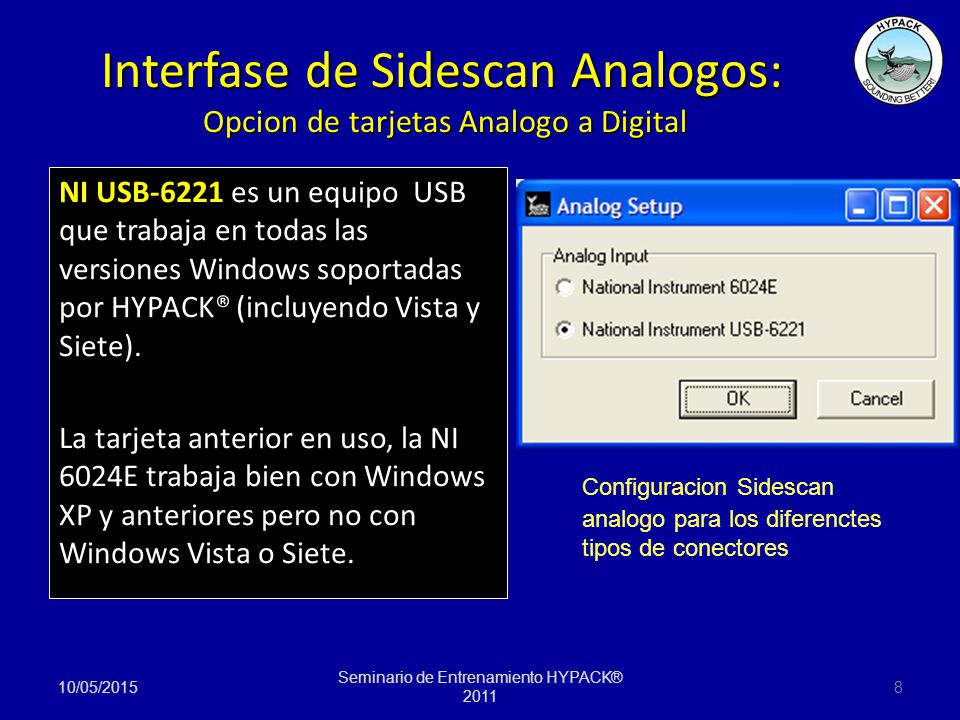 Interfase de Sidescan Analogos: Opcion de tarjetas Analogo a Digital