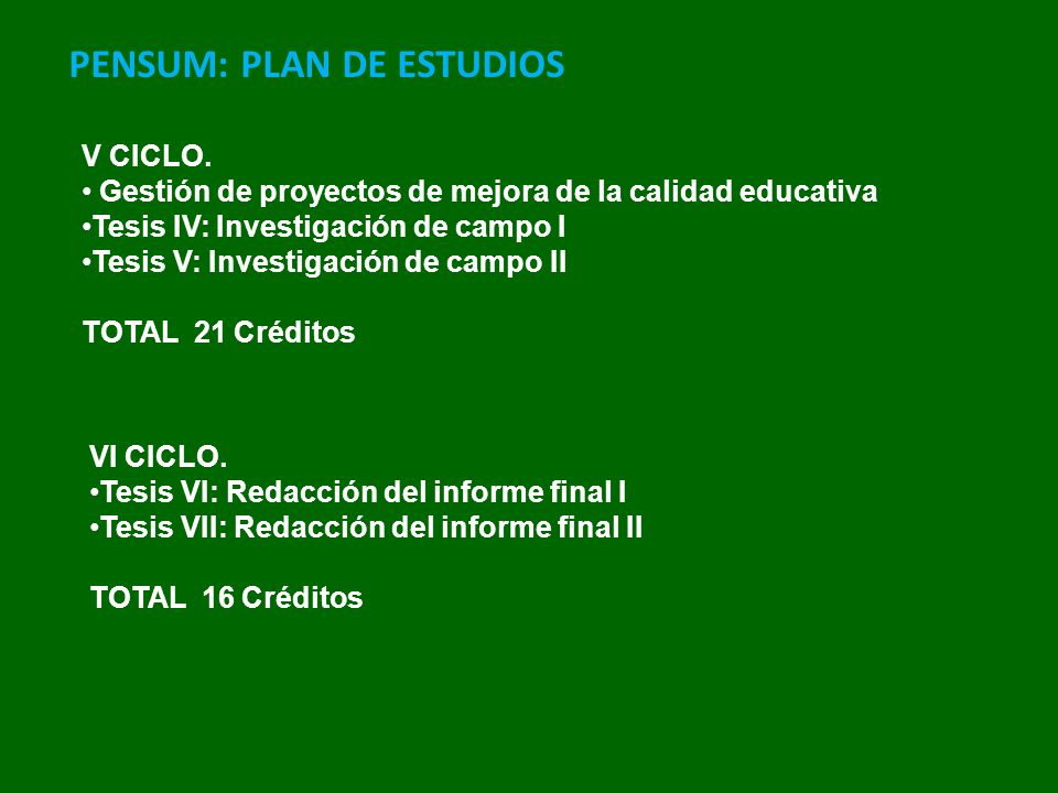 PENSUM: PLAN DE ESTUDIOS