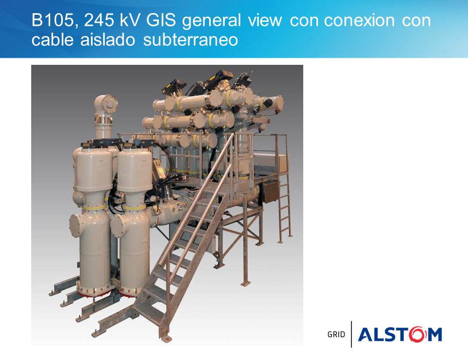 B105, 245 kV GIS general view con conexion con cable aislado subterraneo