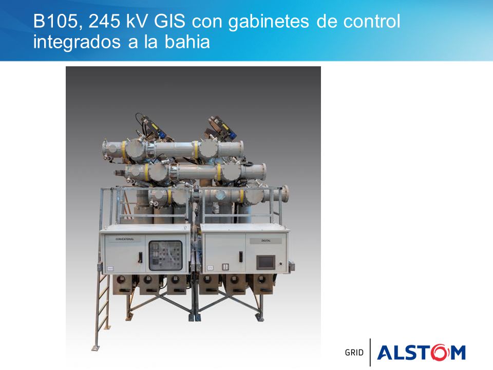 B105, 245 kV GIS con gabinetes de control integrados a la bahia