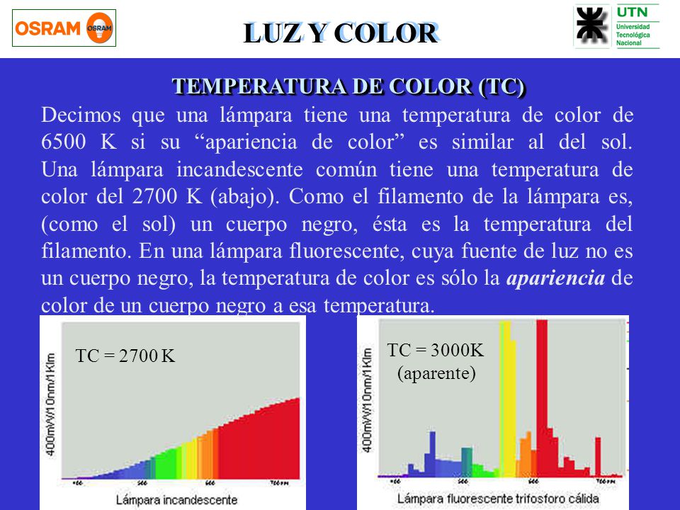 LUZ Y COLOR TEMPERATURA DE COLOR (TC)