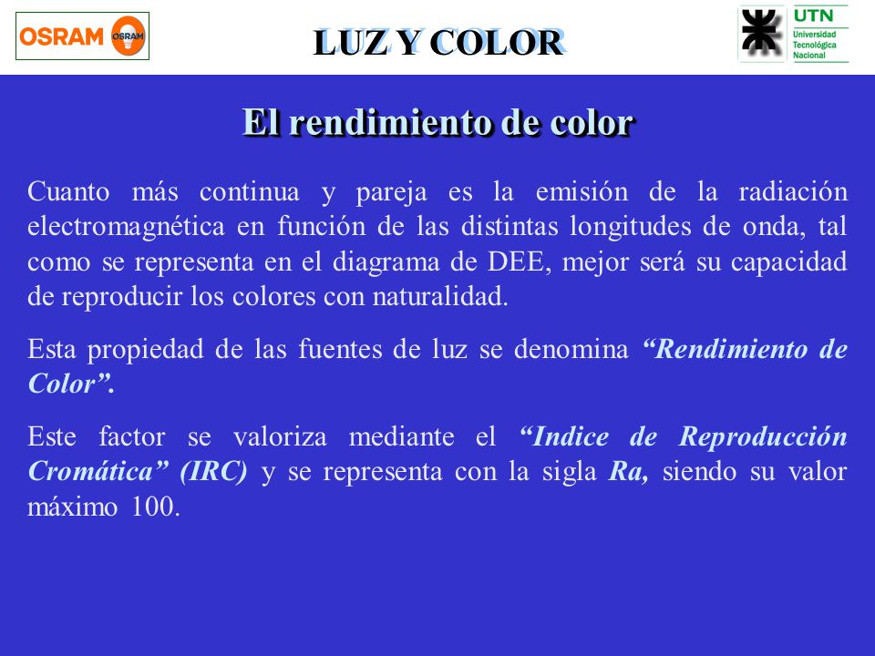 El rendimiento de color