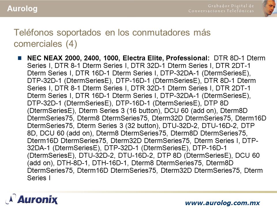 Teléfonos soportados en los conmutadores más comerciales (4)