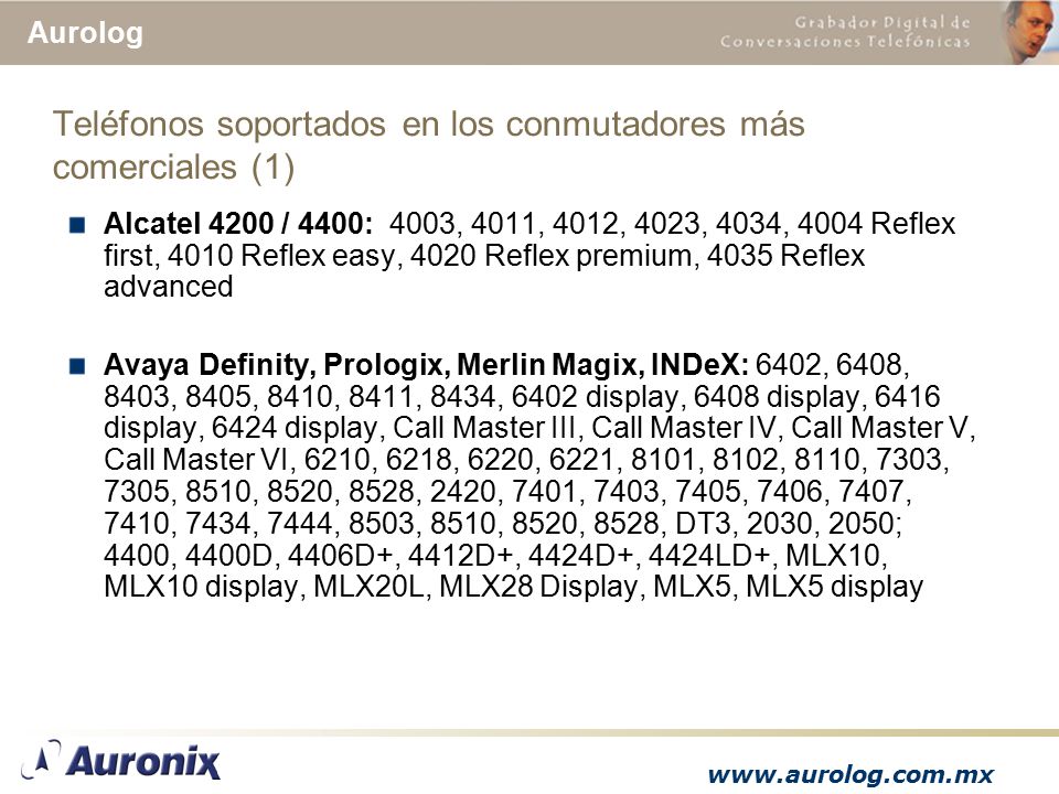 Teléfonos soportados en los conmutadores más comerciales (1)