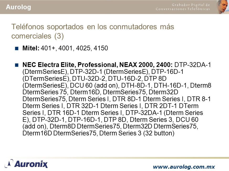 Teléfonos soportados en los conmutadores más comerciales (3)