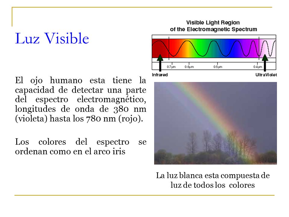 La luz blanca esta compuesta de luz de todos los colores