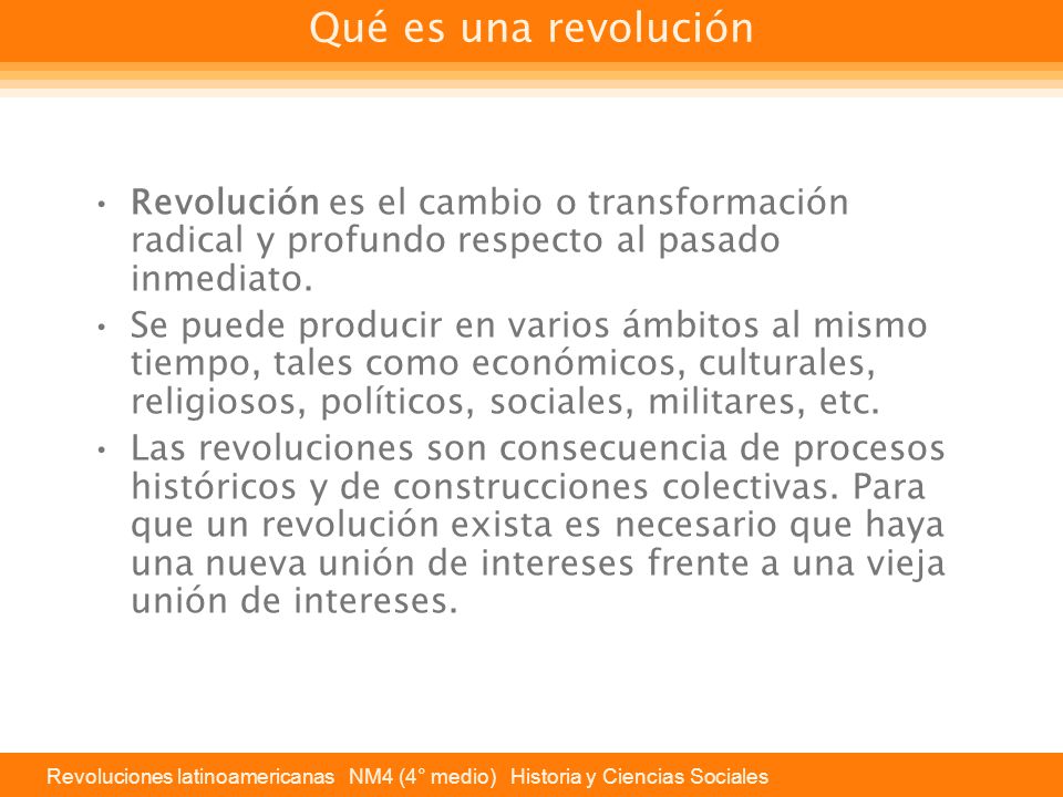 Qué es una revolución Revolución es el cambio o transformación radical y profundo respecto al pasado inmediato.