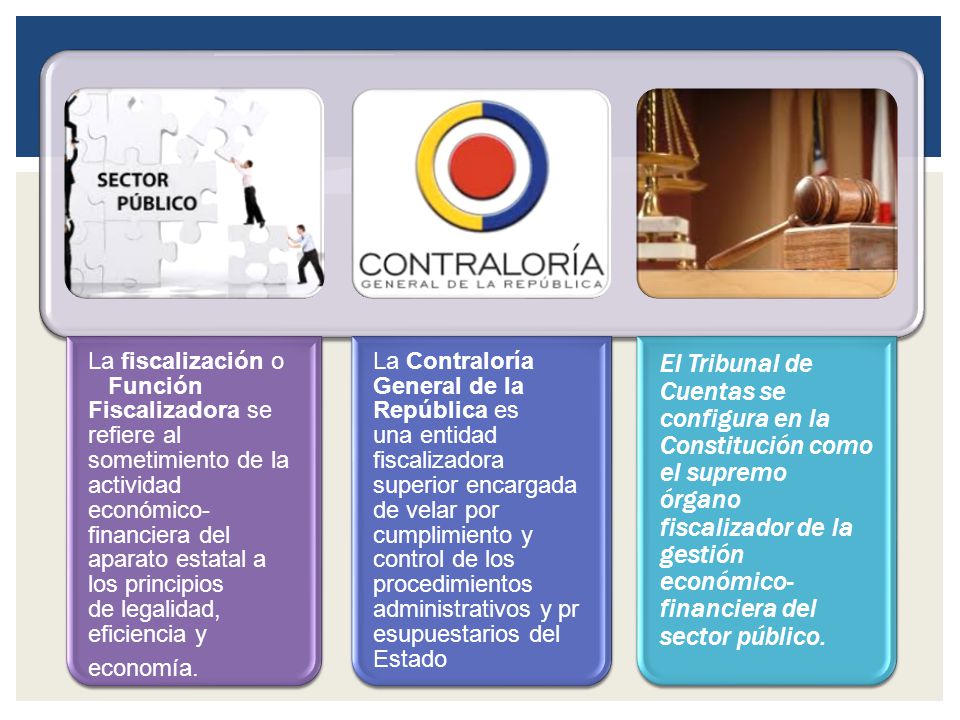 La fiscalización o Función Fiscalizadora se refiere al sometimiento de la actividad económico-financiera del aparato estatal a los principios de legalidad, eficiencia y