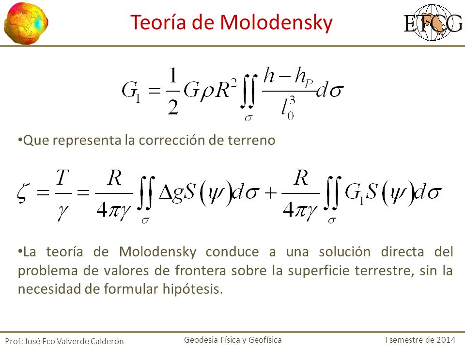 Teoría de Molodensky Que representa la corrección de terreno