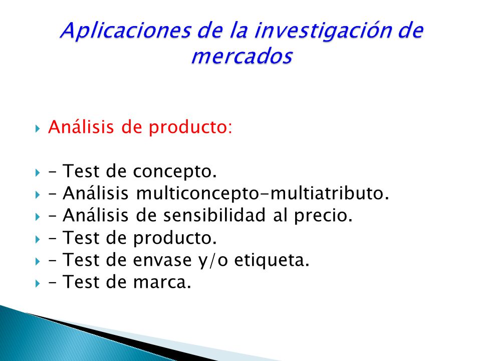 Aplicaciones de la investigación de mercados