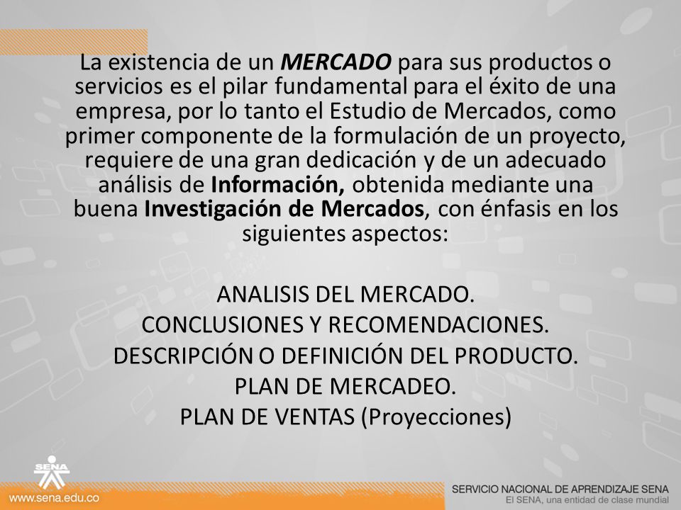 CONCLUSIONES Y RECOMENDACIONES. DESCRIPCIÓN O DEFINICIÓN DEL PRODUCTO.