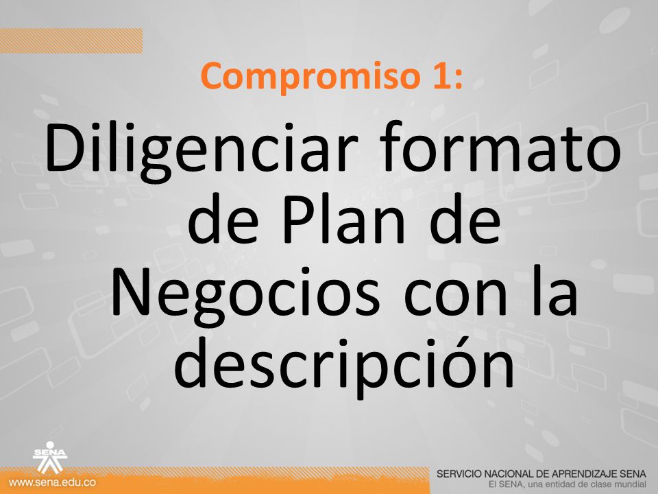 Diligenciar formato de Plan de Negocios con la descripción