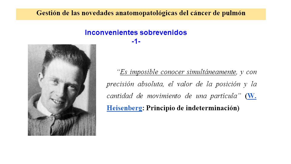 Gestión de las novedades anatomopatológicas del cáncer de pulmón