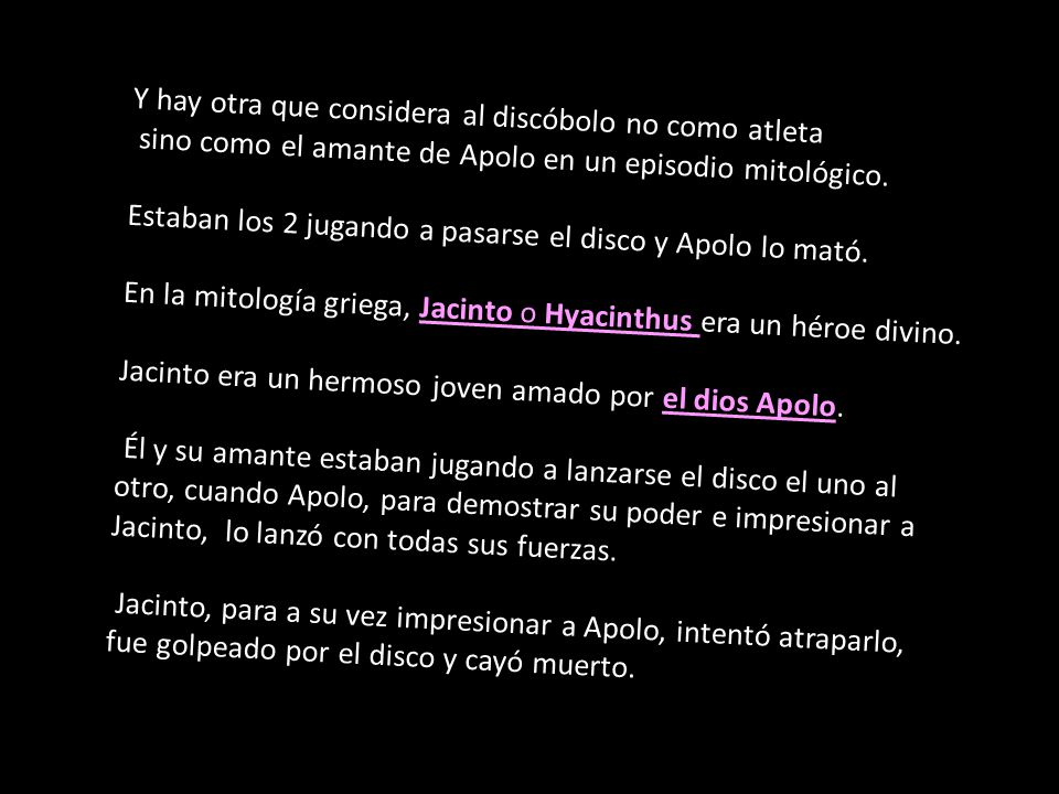 Y hay otra que considera al discóbolo no como atleta