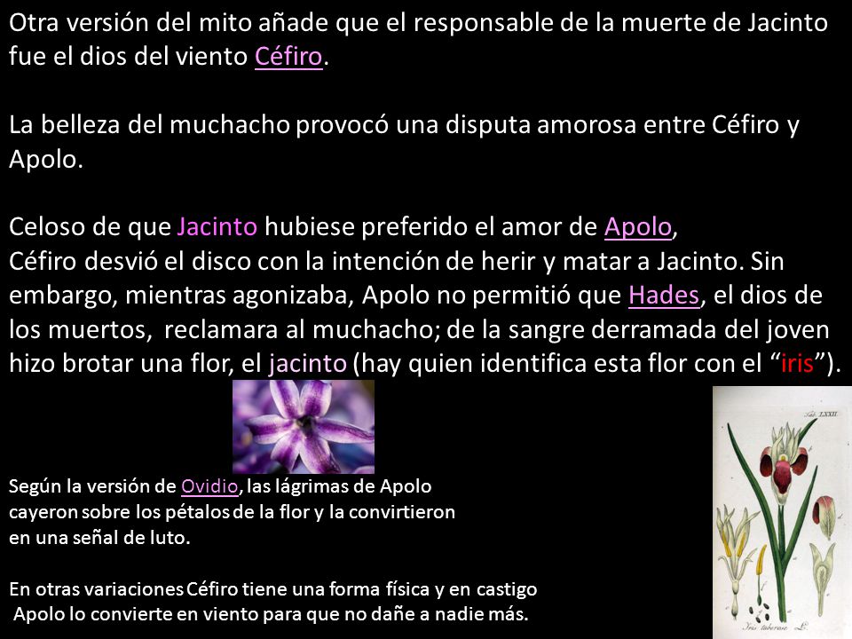 Celoso de que Jacinto hubiese preferido el amor de Apolo,