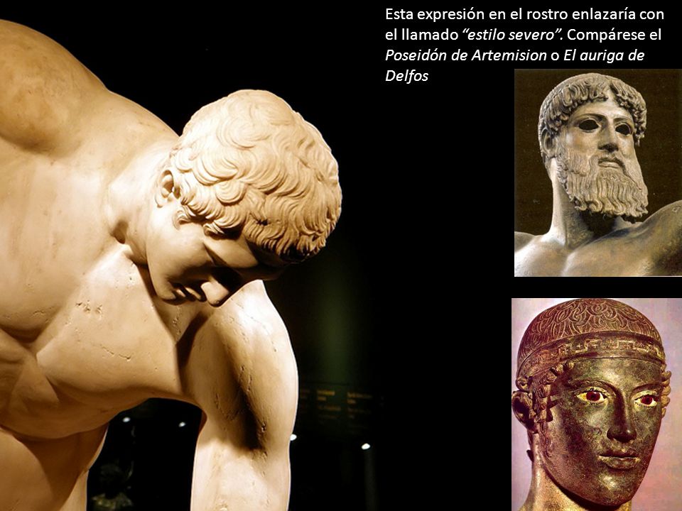 Esta expresión en el rostro enlazaría con el llamado estilo severo