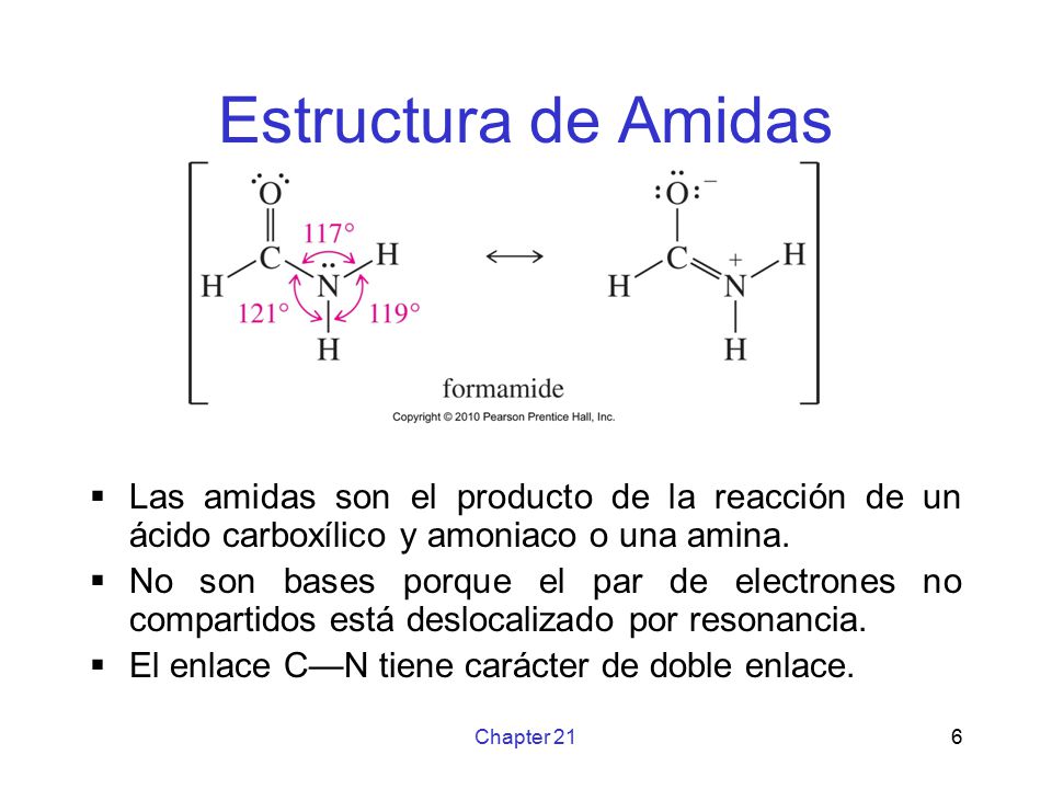 Estructura de Amidas Las amidas son el producto de la reacción de un ácido carboxílico y amoniaco o una amina.