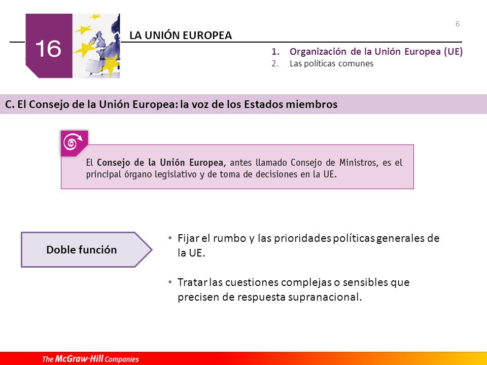 C. El Consejo de la Unión Europea: la voz de los Estados miembros