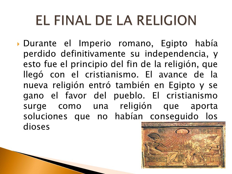 EL FINAL DE LA RELIGION
