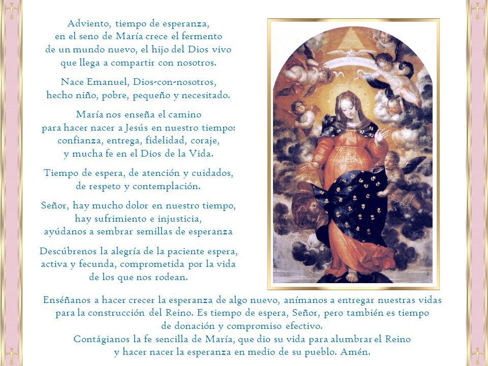 Adviento, tiempo de esperanza, en el seno de María crece el fermento