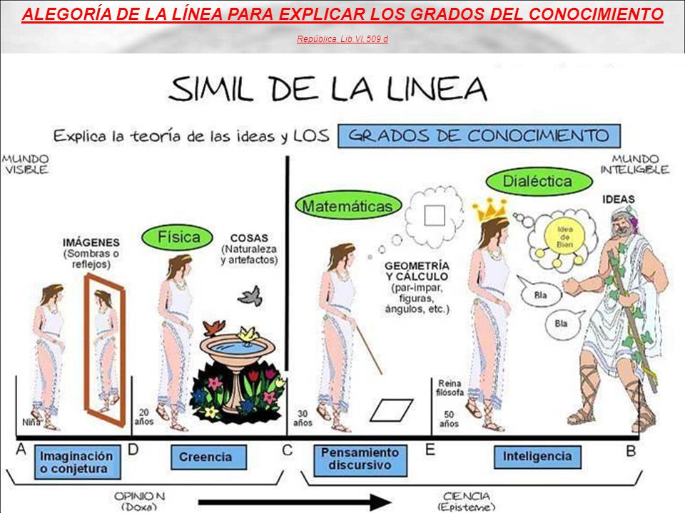ALEGORÍA DE LA LÍNEA PARA EXPLICAR LOS GRADOS DEL CONOCIMIENTO