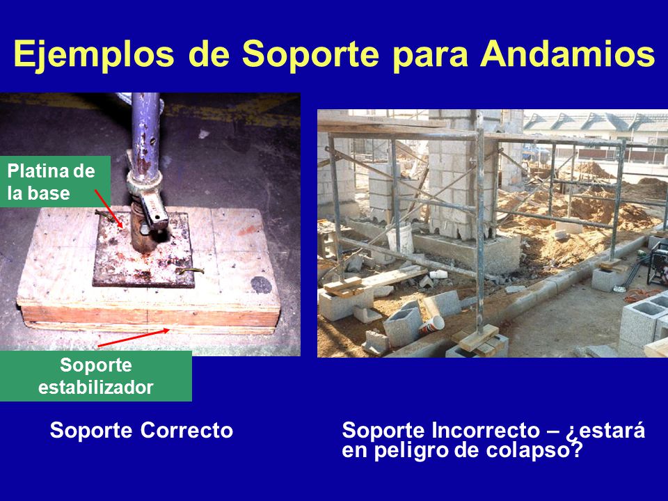Ejemplos de Soporte para Andamios
