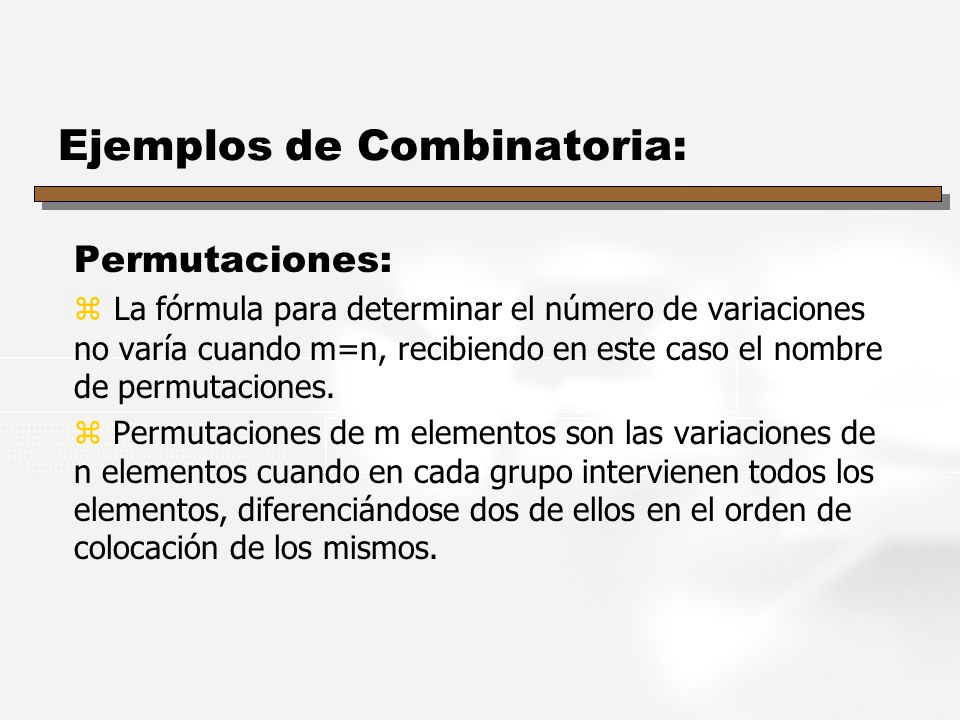 Ejemplos de Combinatoria: