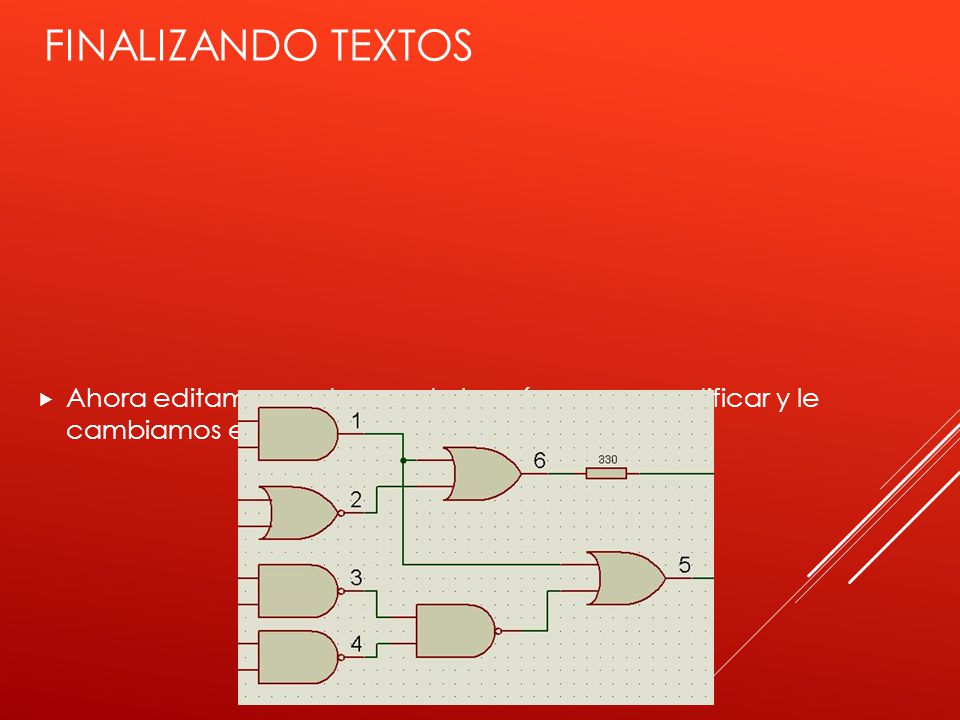 Finalizando textos Ahora editamos cada uno de los números a modificar y le cambiamos el valor.