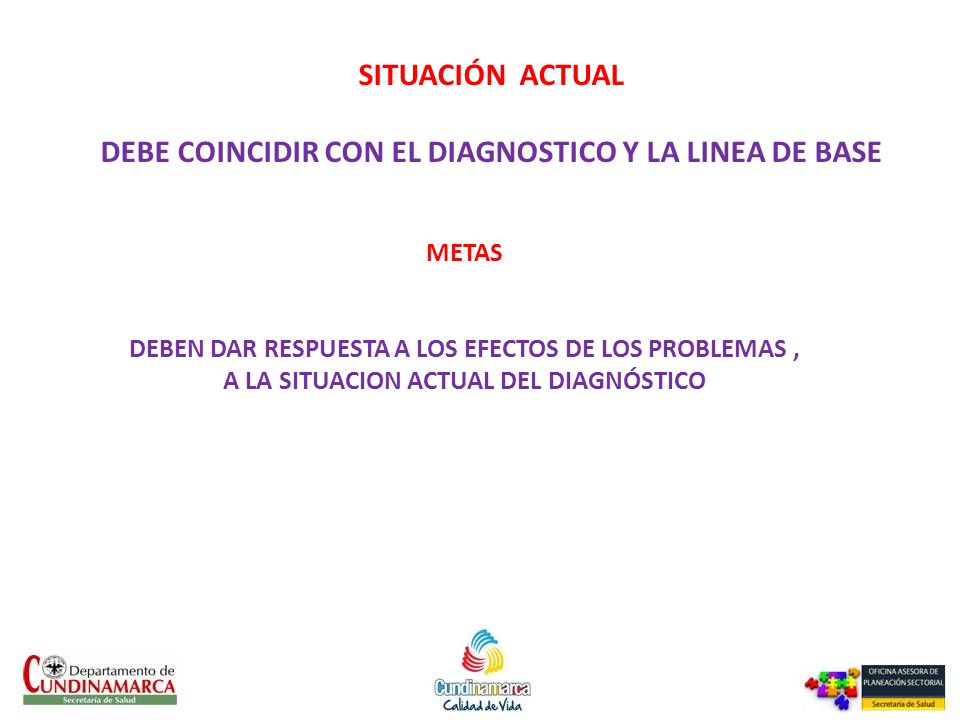 DEBE COINCIDIR CON EL DIAGNOSTICO Y LA LINEA DE BASE