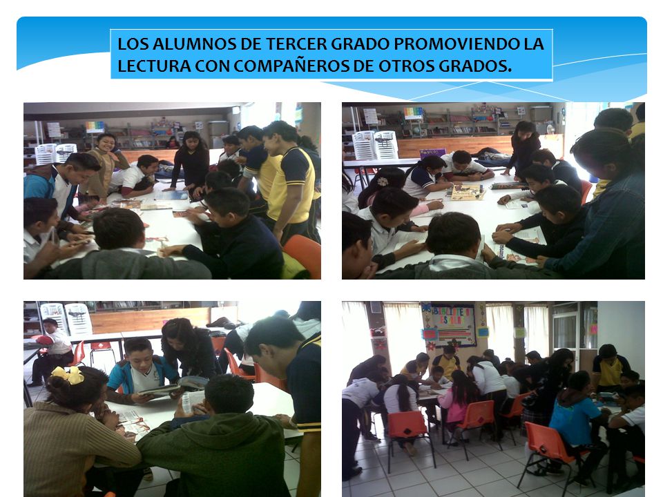 LOS ALUMNOS DE TERCER GRADO PROMOVIENDO LA LECTURA CON COMPAÑEROS DE OTROS GRADOS.