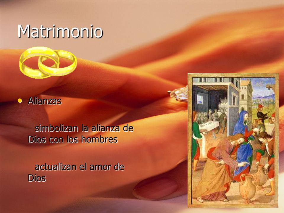 Matrimonio Alianzas simbolizan la alianza de Dios con los hombres