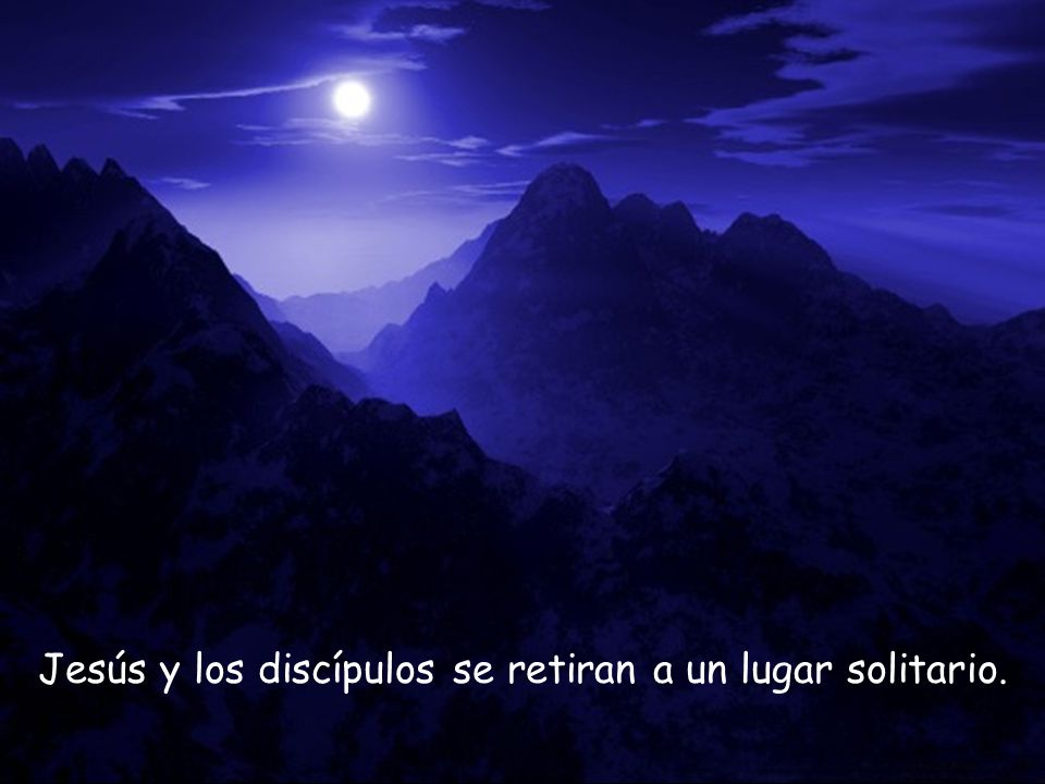 Jesús y los discípulos se retiran a un lugar solitario.